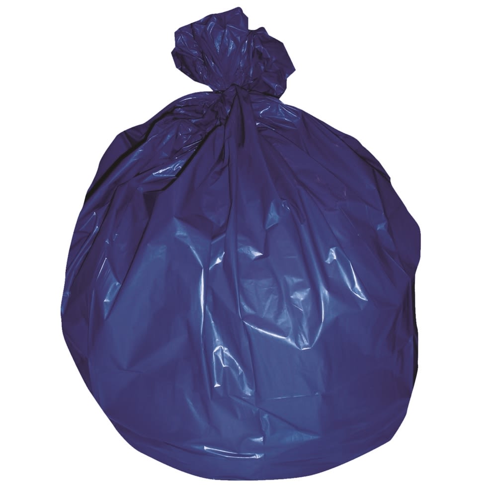 GuestSupply US Can Liner High Density 30x43 Blue 14 Micron 23 Gallon Recycling Bag